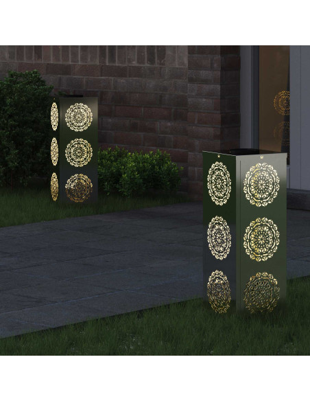 Faro LED solare per sentieri 2 pcs Ruggine