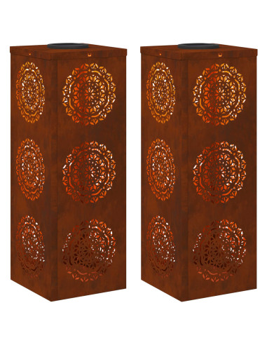 Faro LED solare per sentieri 2 pcs Ruggine