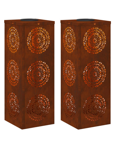 Faro LED solare per sentieri 2 pcs Ruggine