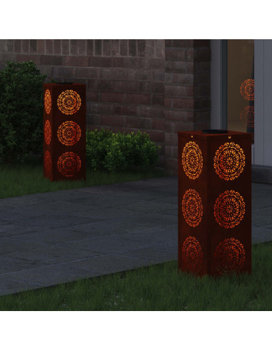 Faro LED solare per sentieri 2 pcs Ruggine