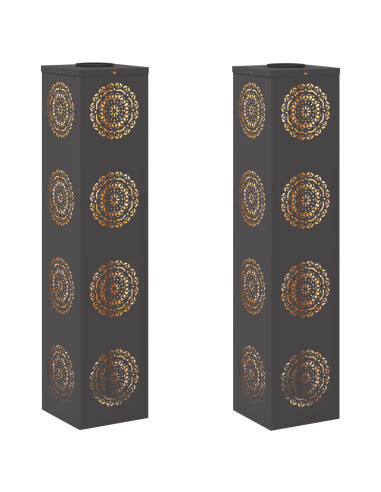 Faro LED solare per sentieri 2 pcs Nero