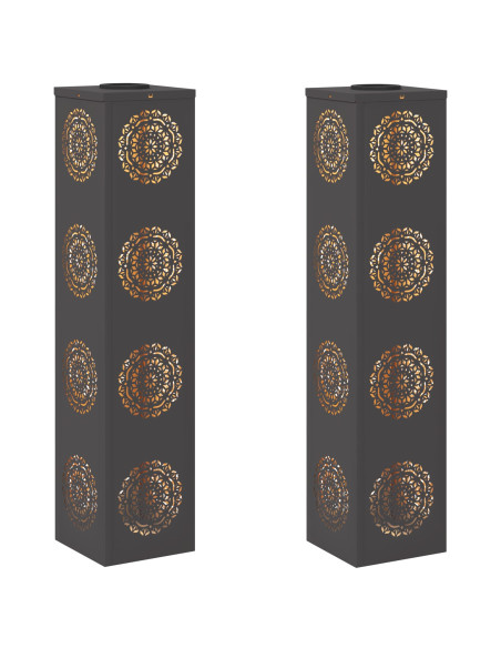 Faro LED solare per sentieri 2 pcs Nero