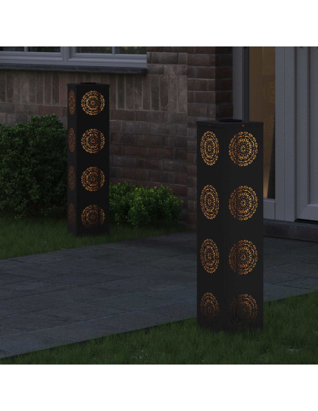 Faro LED solare per sentieri 2 pcs Nero