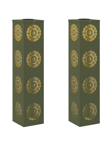 Faro LED solare per sentieri 2 pcs Verde oliva