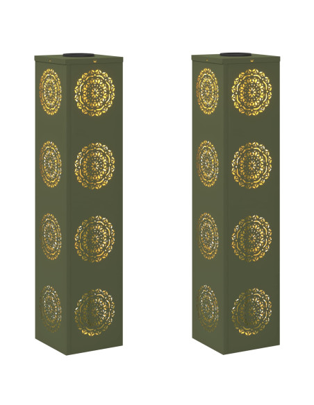 Faro LED solare per sentieri 2 pcs Verde oliva