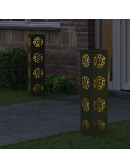 Faro LED solare per sentieri 2 pcs Verde oliva