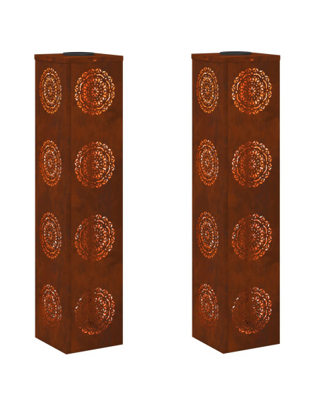 Faro LED solare per sentieri 2 pcs Ruggine