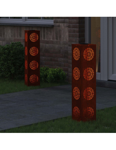 Faro LED solare per sentieri 2 pcs Ruggine