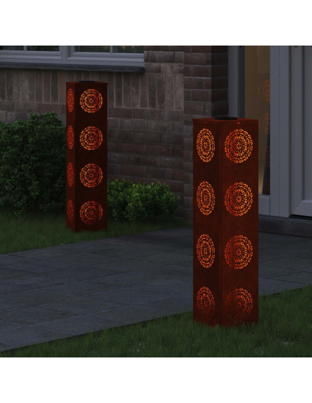 Faro LED solare per sentieri 2 pcs Ruggine