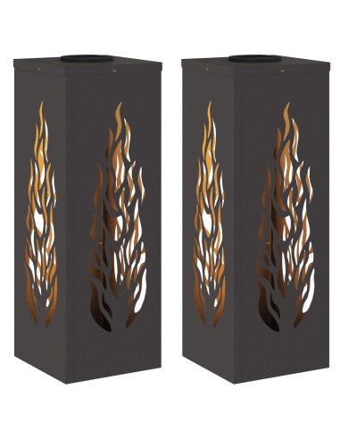 Faro LED solare per sentieri 2 pcs Nero