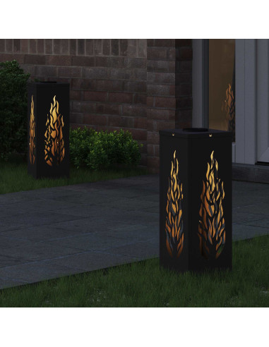 Faro LED solare per sentieri 2 pcs Nero