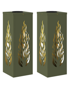 Faro LED solare per sentieri 2 pcs Verde oliva 2