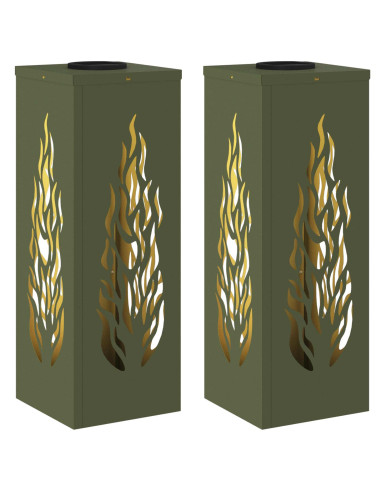 Faro LED solare per sentieri 2 pcs Verde oliva