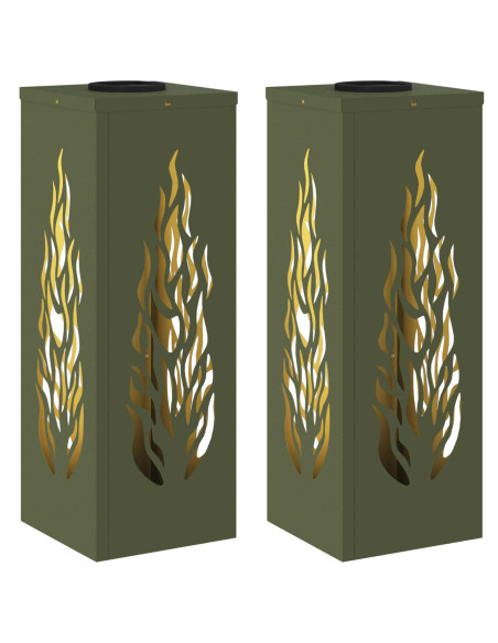 Faro LED solare per sentieri 2 pcs Verde oliva