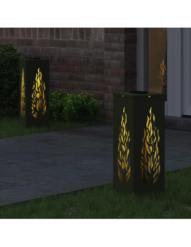 Faro LED solare per sentieri 2 pcs Verde oliva