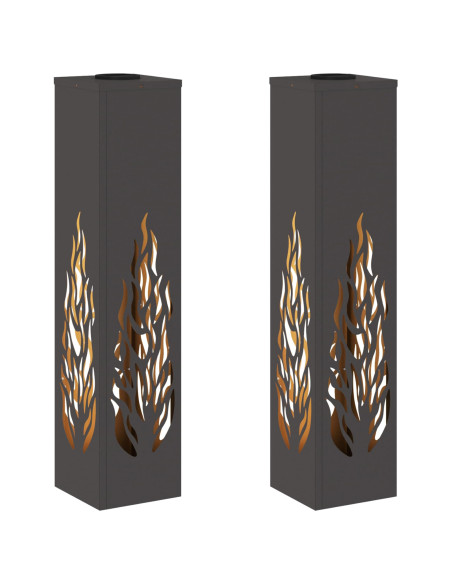 Faro LED solare per sentieri 2 pcs Nero