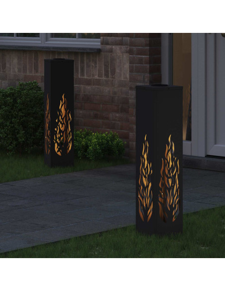 Faro LED solare per sentieri 2 pcs Nero