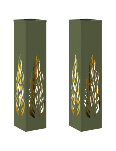 Faro LED solare per sentieri 2 pcs Verde oliva 2