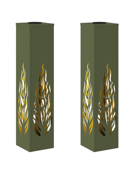 Faro LED solare per sentieri 2 pcs Verde oliva