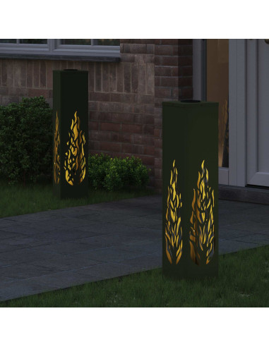 Faro LED solare per sentieri 2 pcs Verde oliva