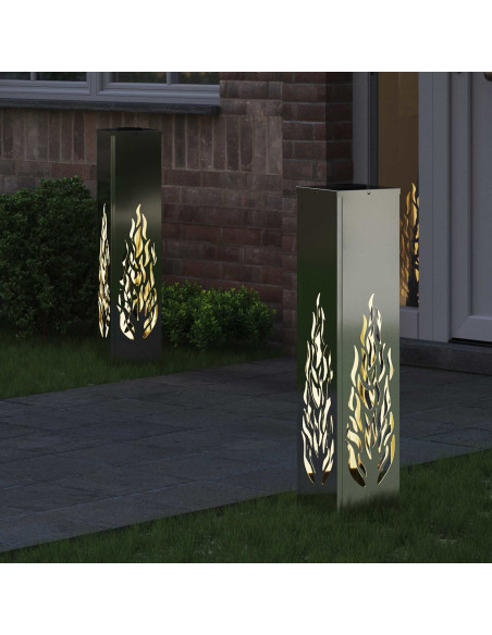 Faro LED solare per sentieri 2 pcs Ruggine