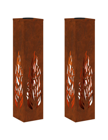 Faro LED solare per sentieri 2 pcs Ruggine