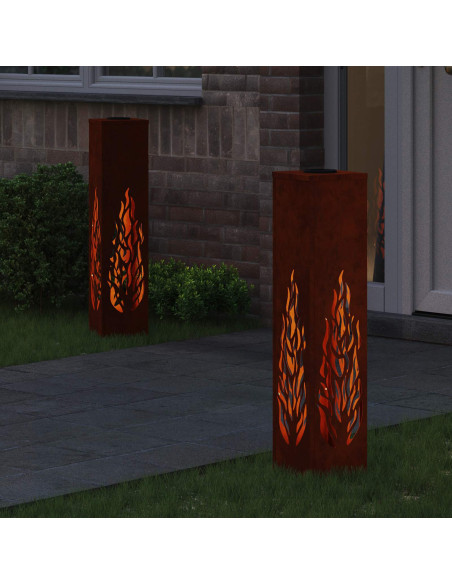 Faro LED solare per sentieri 2 pcs Ruggine