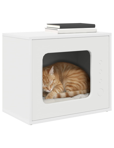 Casa per Gatti Bianco 51 x 30 x 42 cm Legno multistrato
