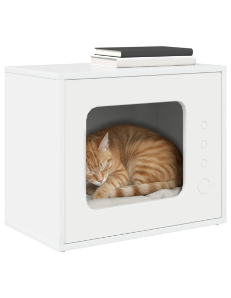Casa per Gatti Bianco Lucido 51 x 30 x 42,5 cm