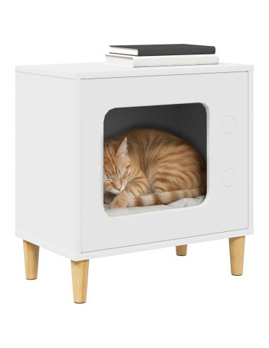 Casa per Gatti Bianco 51 x 30 x 52 cm Legno multistrato