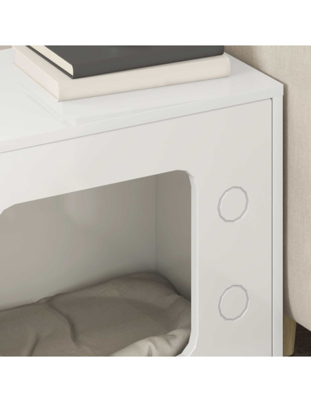 Casa per Gatti Bianco Lucido 51 x 30 x 52 cm Legno multistrato