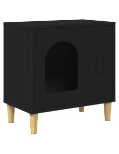 Casa per Gatti Nero 51 x 30 x 52 cm Legno multistrato 2