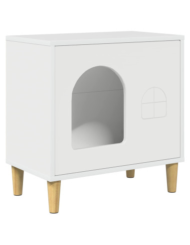 Casa per Gatti Bianco Lucido 51 x 30 x 52 cm Legno multistrato