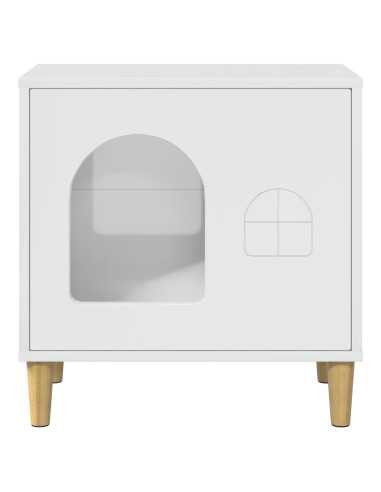 Casa per Gatti Bianco Lucido 51 x 30 x 52 cm Legno multistrato