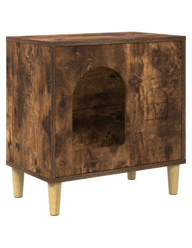 Casa per Gatti Rovere fumé 51 x 30 x 52 cm Legno multistrato