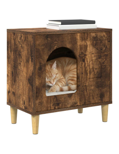 Casa per Gatti Rovere fumé 51 x 30 x 52 cm Legno multistrato