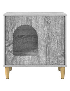 Casa per Gatti Grigio Sonoma 51 x 30 x 52 cm Legno multistrato 2