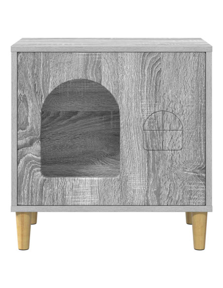 Casa per Gatti Grigio Sonoma 51 x 30 x 52 cm Legno multistrato