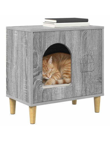 Casa per Gatti Grigio Sonoma 51 x 30 x 52 cm Legno multistrato