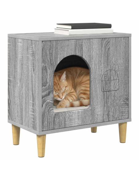 Casa per Gatti Grigio Sonoma 51 x 30 x 52 cm Legno multistrato