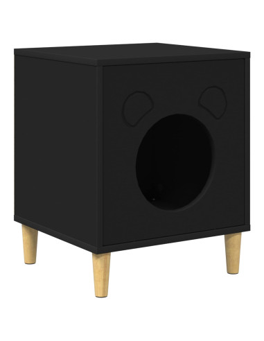Casa per Gatti Nero 42,5 x 40 x 53 cm Legno multistrato