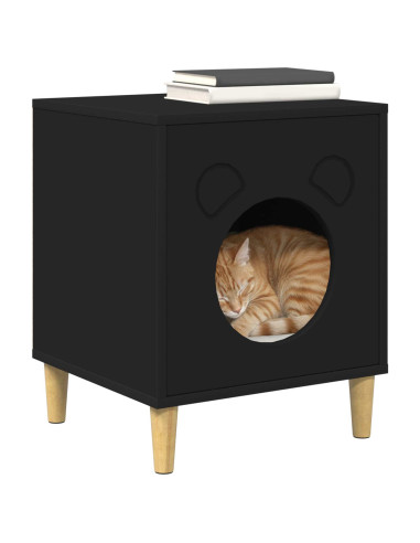 Casa per Gatti Nero 42,5 x 40 x 53 cm Legno multistrato