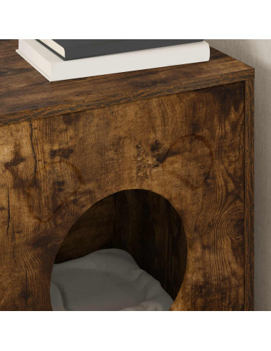 Casa per Gatti Rovere fumé 42,5 x 40 x 53 cm Legno multistrato