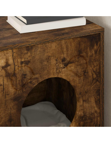 Casa per Gatti Rovere fumé 42,5 x 40 x 53 cm Legno multistrato