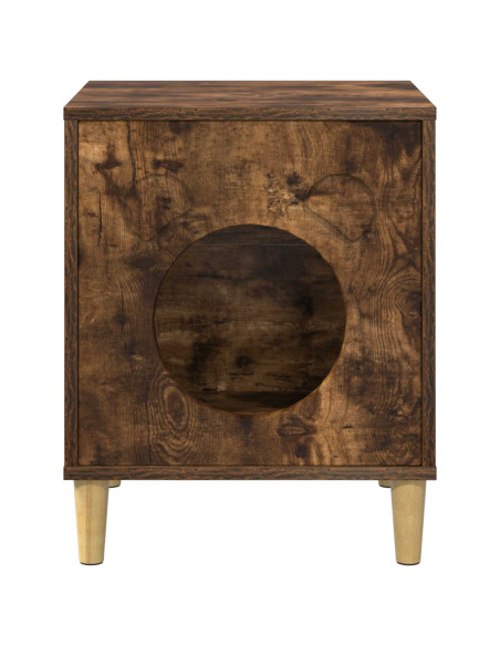 Casa per Gatti Rovere fumé 42,5 x 40 x 53 cm Legno multistrato