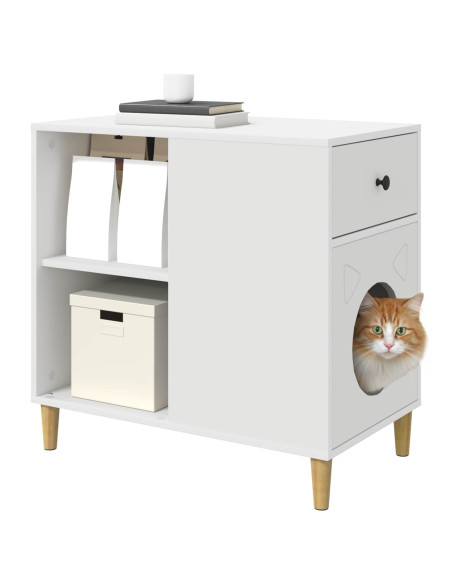 Casa per Gatti Bianco 72 x 42.5 x 70 cm Legno multistrato