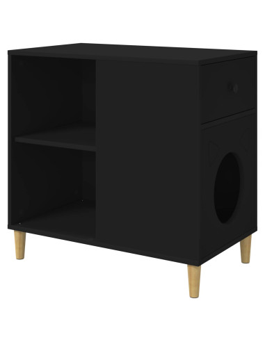 Casa per Gatti Nero 72 x 42.5 x 70 cm Legno multistrato