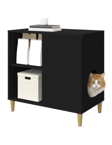 Casa per Gatti Nero 72 x 42.5 x 70 cm Legno multistrato