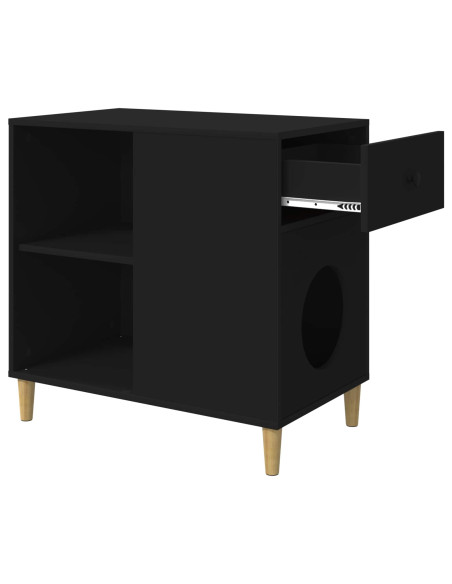 Casa per Gatti Nero 72 x 42.5 x 70 cm Legno multistrato