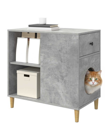 Casa per Gatti Calcestruzzo 72 x 42.5 x 70 cm Legno multistrato